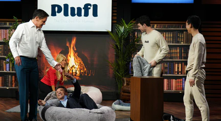 Plufl human dog bed featured on Shark Tank